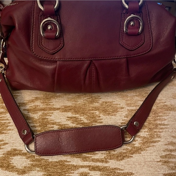 Coach Maroon Leather Satchel - Picture 3 of 8